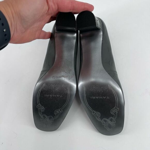 Tahari Gray‎ Patent Leather Sherry Pumps size 7.5 - Picture 5 of 9